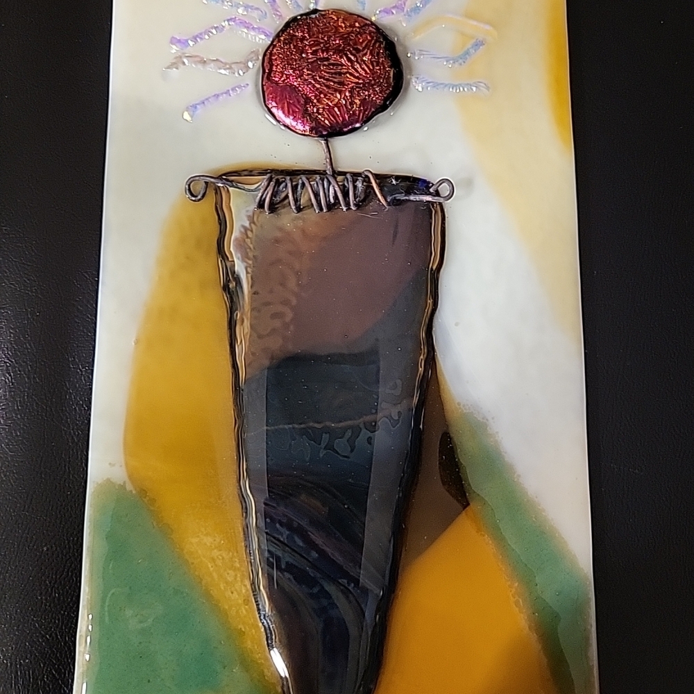 Artist Made Fused Glass Art Tile